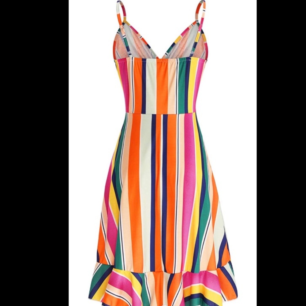 Adjustable Spaghetti Strap Ruffle Dress - image 5